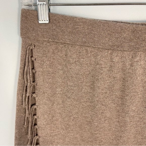 Carlisle PER SE Cotton Cashmere Blend Fringed Faux Wrap Skirt Size M - Picture 3 of 11